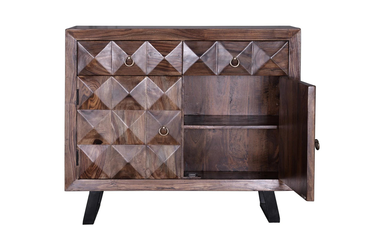 Giner and Colomer - Rosewood Chest Of Drawers (2 Drawers, 2 Doors) Iron Feet