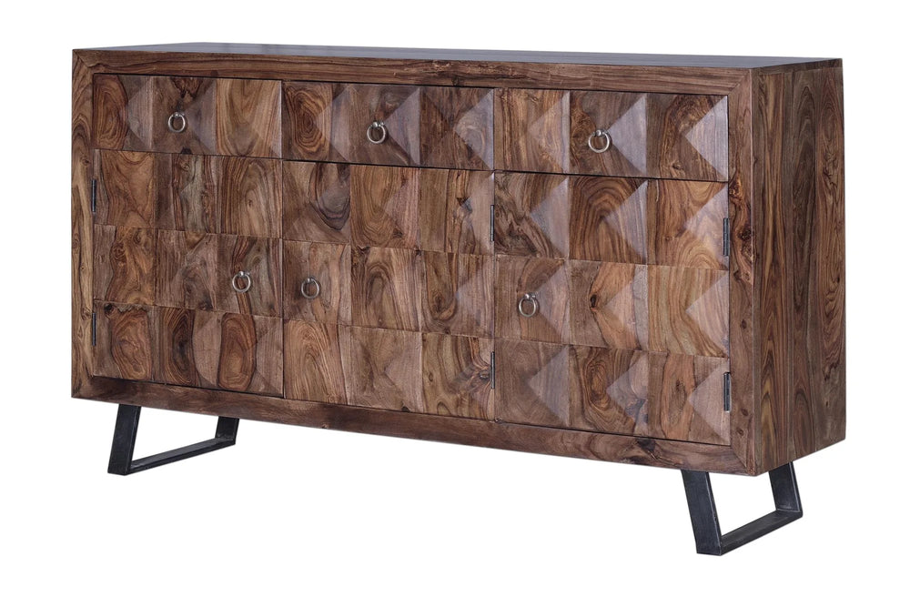 Giner and Colomer - Rosewood Sideboard With 3 Doors & 4 Drawers, Iron Feet