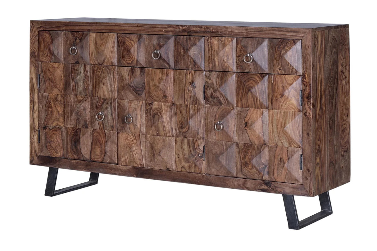 Giner and Colomer - Rosewood Sideboard With 3 Doors & 4 Drawers, Iron Feet