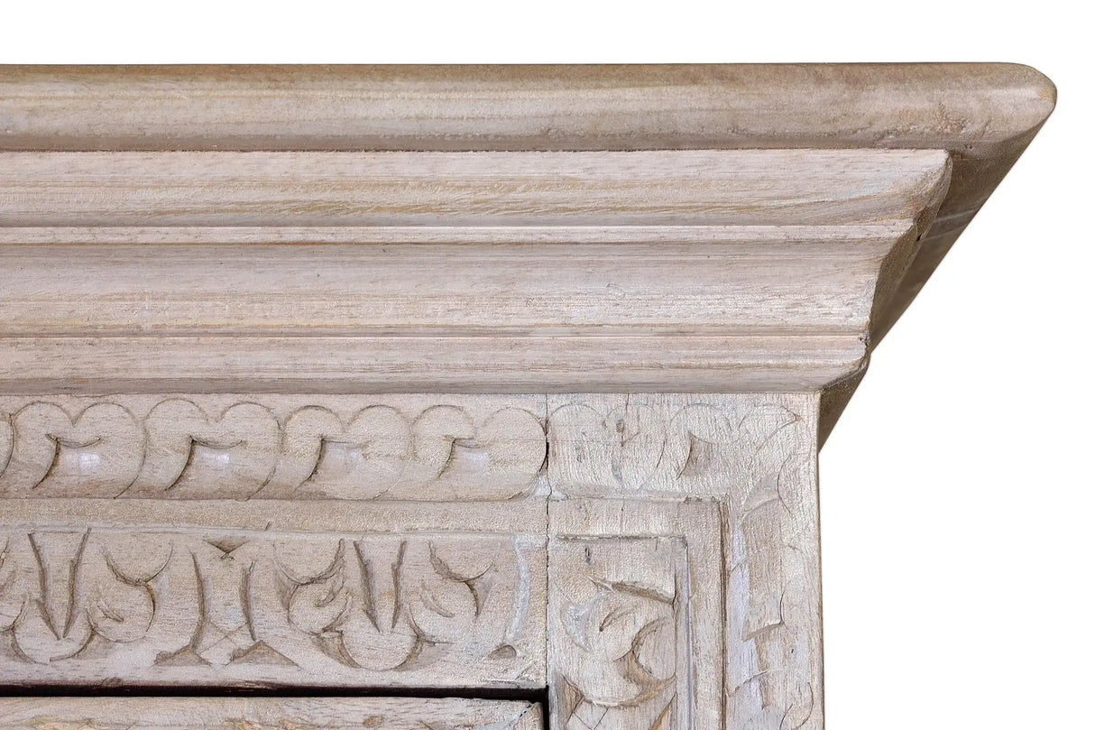 Giner and Colomer - 2-Door Mango Wood Cabinet With Iron Door Details & Shelves