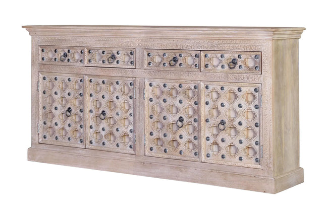 Giner and Colomer - Mango Wood Sideboard (4 Doors, 4 Drawers, Iron Details)