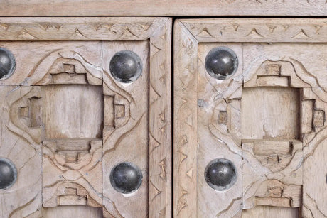 Giner and Colomer - Mango Wood Sideboard (4 Doors, 4 Drawers, Iron Details)