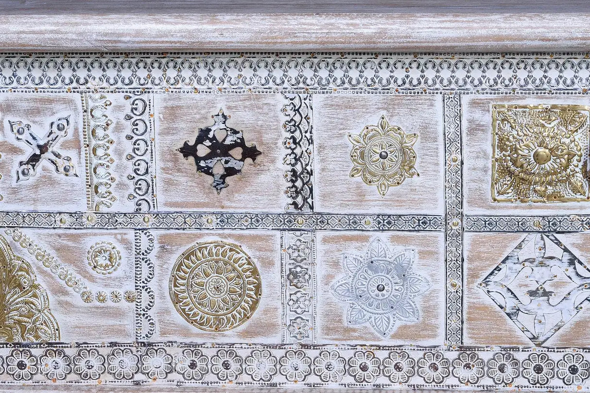 Giner and Colomer - Mango Wood Chest With Bronze Details & Top Opening