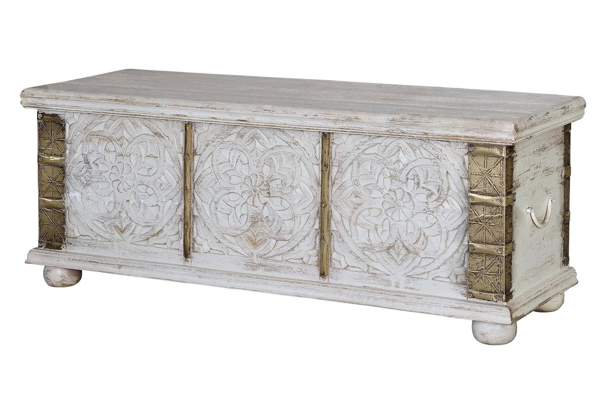 Giner and Colomer - Mango Wood Chest With Top Opening & Bronze Details
