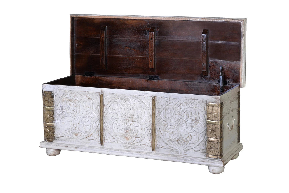 Giner and Colomer - Mango Wood Chest With Top Opening & Bronze Details