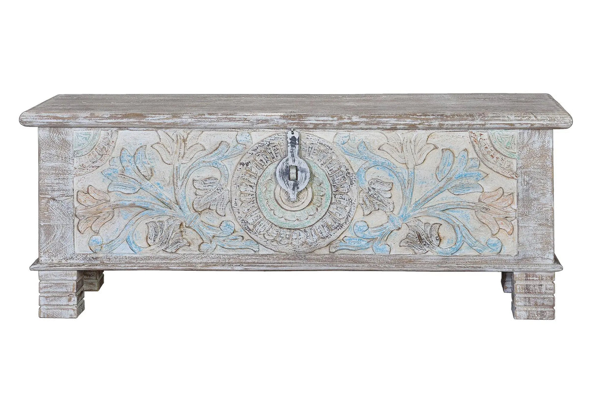 Giner and Colomer - Mango Wood Chest With Bronze Details & Top Opening