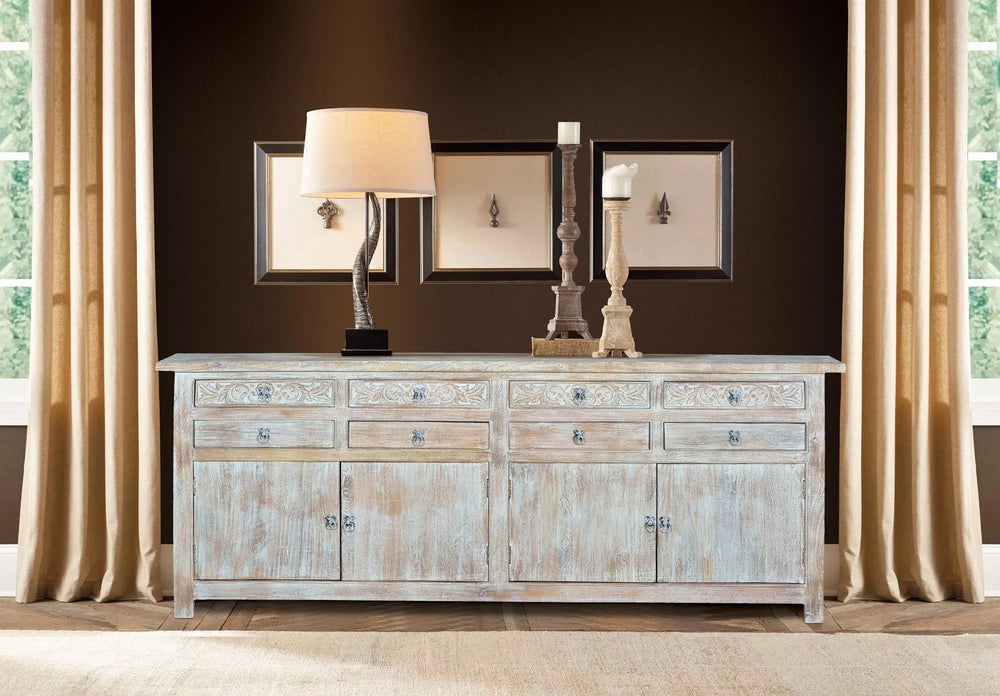 Giner and Colomer - Mango Wood Sideboard (4 Doors, 8 Drawers) & Shelves