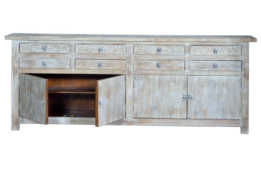 Giner and Colomer - Mango Wood Sideboard (4 Doors, 8 Drawers) & Shelves