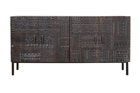 Giner and Colomer - Hand-Carved Hieroglyphic Mango Wood Sideboard (180 cm)