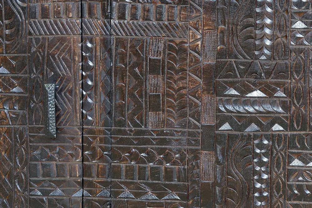 Giner and Colomer - Hand-Carved Hieroglyphic Mango Wood Sideboard (150 cm)