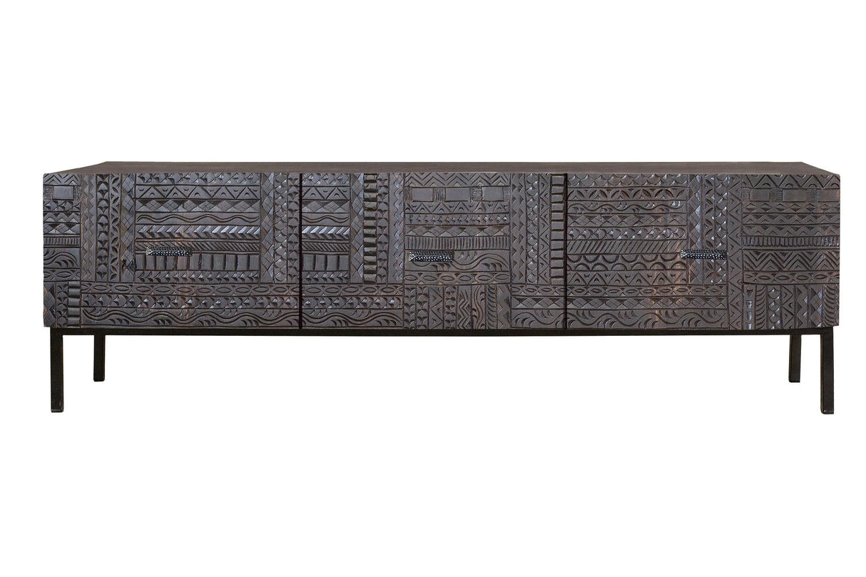 Giner and Colomer - Hieroglyphic Mango Wood TV Stand (3 Drawers)
