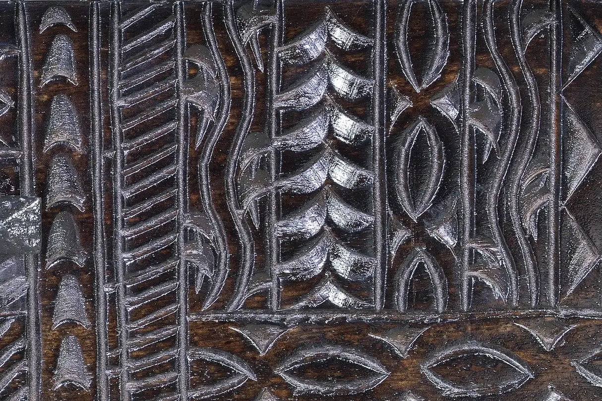 Giner and Colomer - Hand-Carved Hieroglyphic Mango Wood Console (2 Drawers)