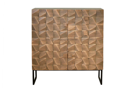Giner and Colomer - Mango Wood Sideboard (2 Drawers, 3 Doors) Bronze Details