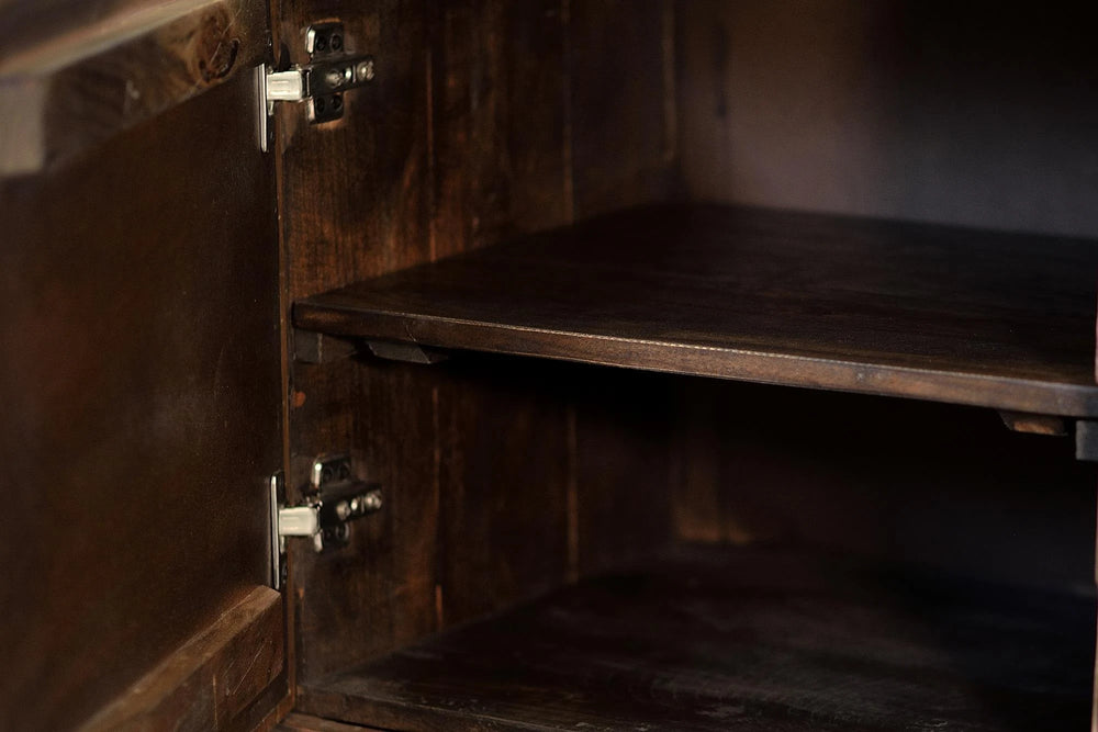 Giner and Colomer - Mango Wood Sideboard (2 Drawers, 3 Doors) Bronze Details