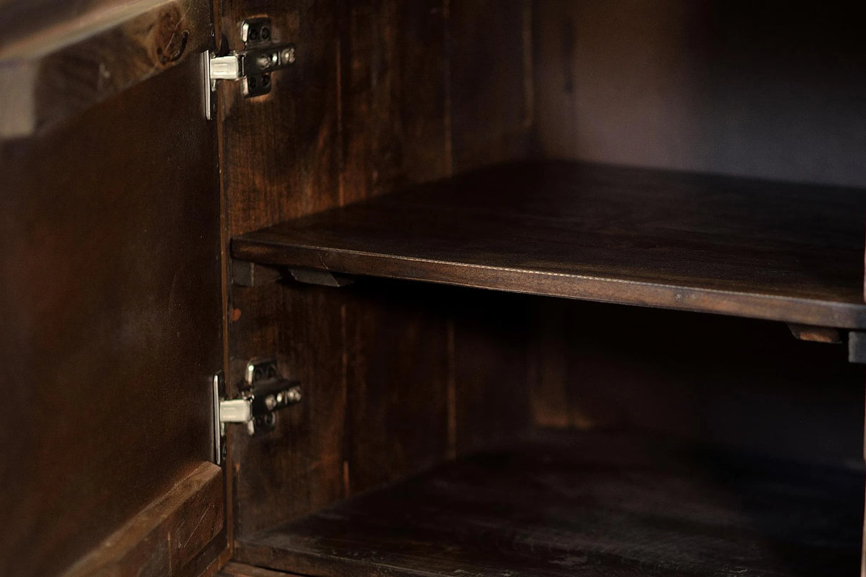 Giner and Colomer - Mango Wood Sideboard (2 Drawers, 3 Doors) Bronze Details