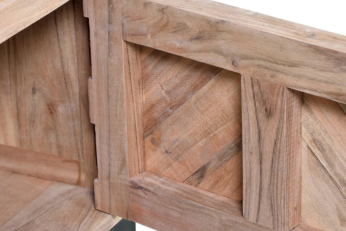 Giner and Colomer - Acacia Wood TV Furniture (2 Doors, 1 Drawer) With Iron Base