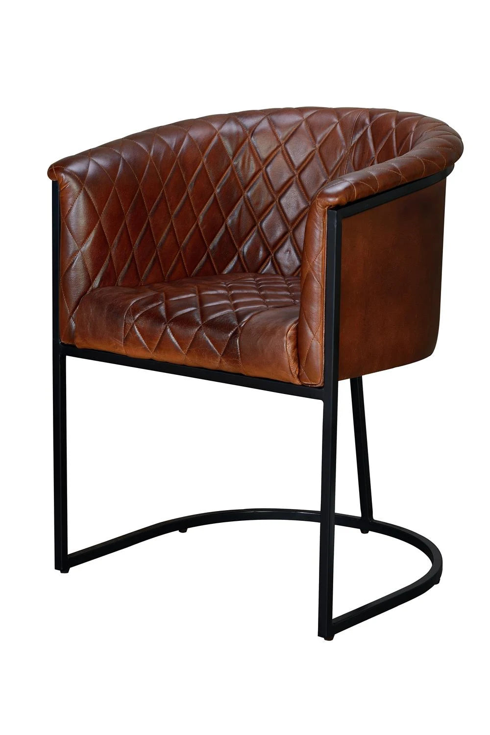 Giner and Colomer - Leather Armchair With Iron Frame (Seat Height: 50 cm)