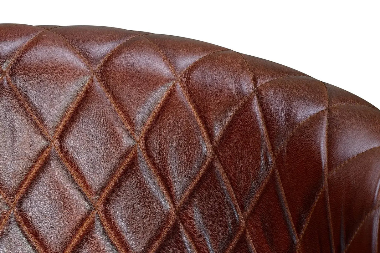 Giner and Colomer - Leather Armchair With Iron Frame (Seat Height: 50 cm)