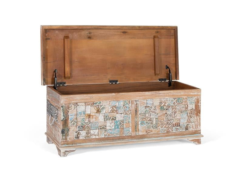Giner and Colomer - Mango & Recycled Wood Chest With Large Storage (Top Opening)