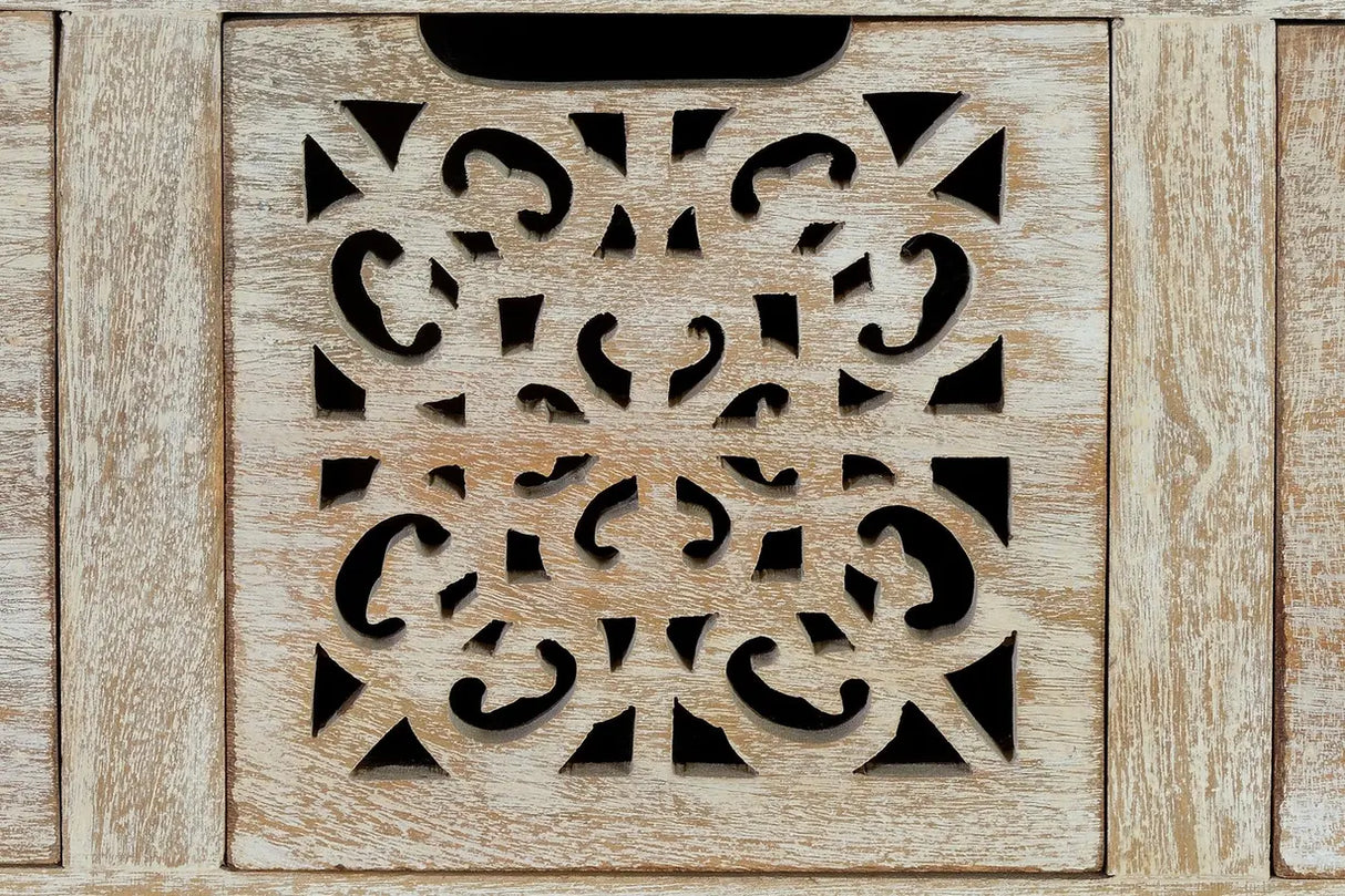 Giner and Colomer - Mango Wood Drawer Chest With Varied Front Designs & Iron Legs