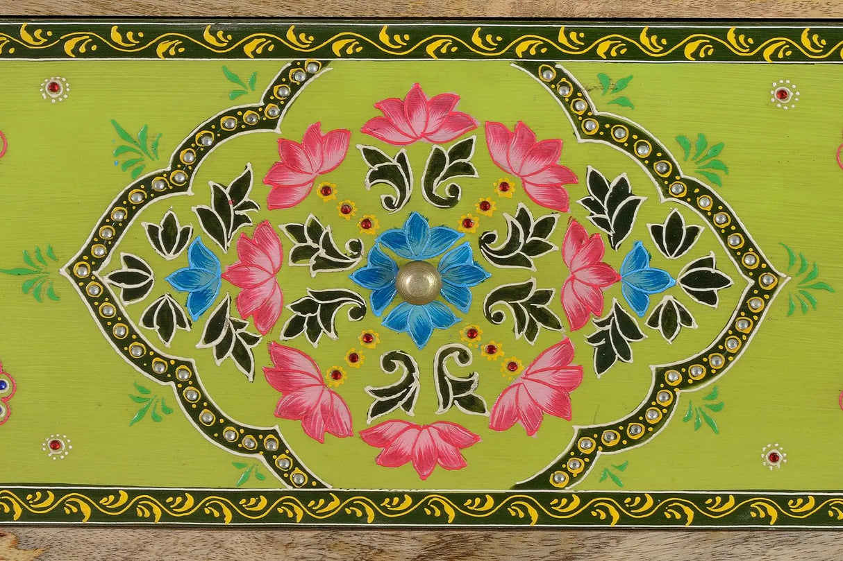 Giner and Colomer - 14-Drawer Mango Wood Chest With Hand-Painted Details