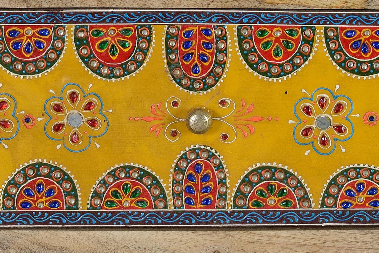 Giner and Colomer - 14-Drawer Mango Wood Chest With Hand-Painted Details