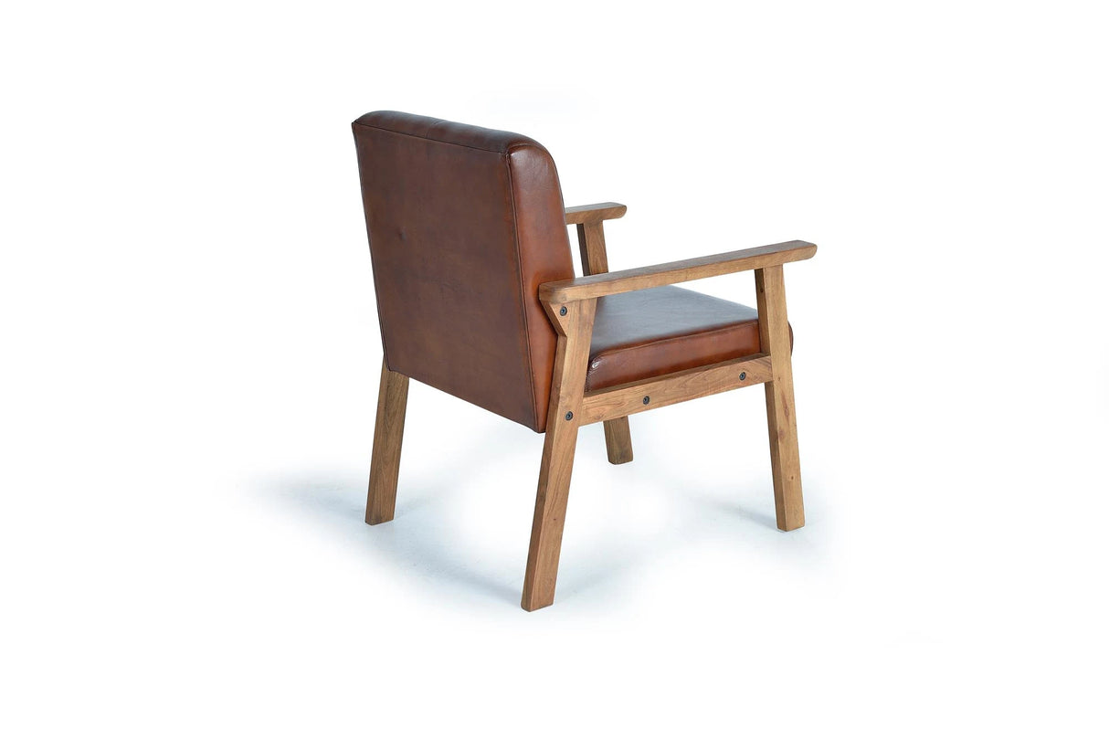 Giner and Colomer - Leather Armchair With Wooden Frame