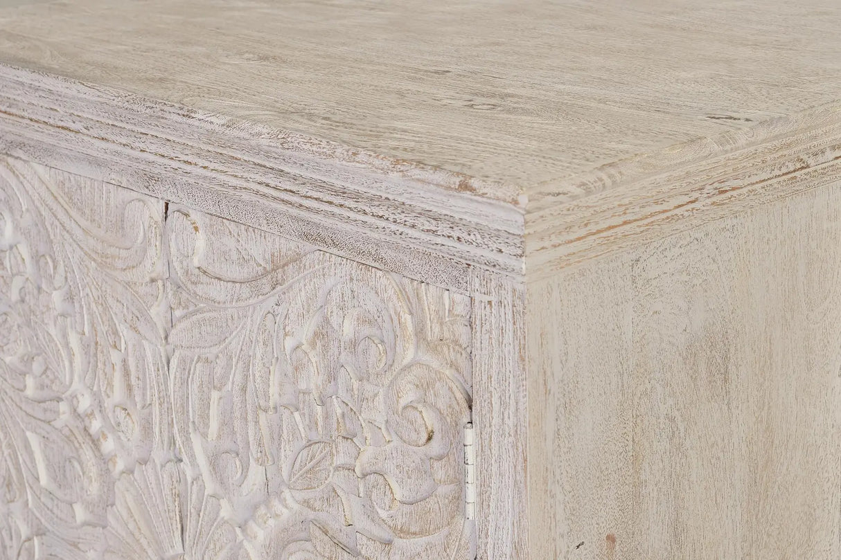 Giner and Colomer - 2-Door Chest Of Drawers In Mango Wood With Interior Shelf