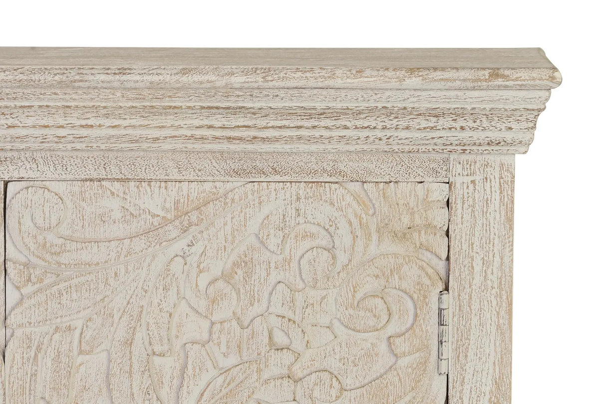 Giner and Colomer - 2-Door Chest Of Drawers In Mango Wood With Interior Shelf