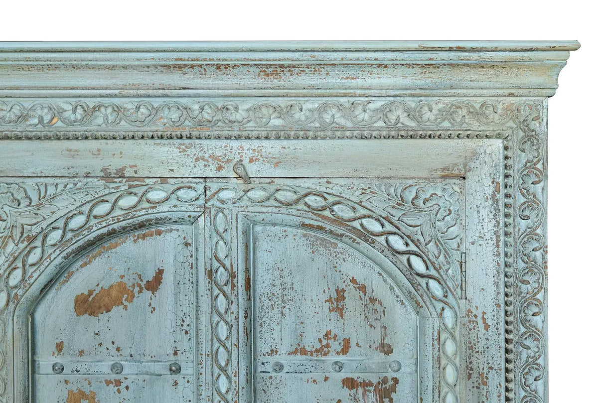 Giner and Colomer - 2-Door Mango Wood Cabinet With 3 Shelves (Crackled Finish)