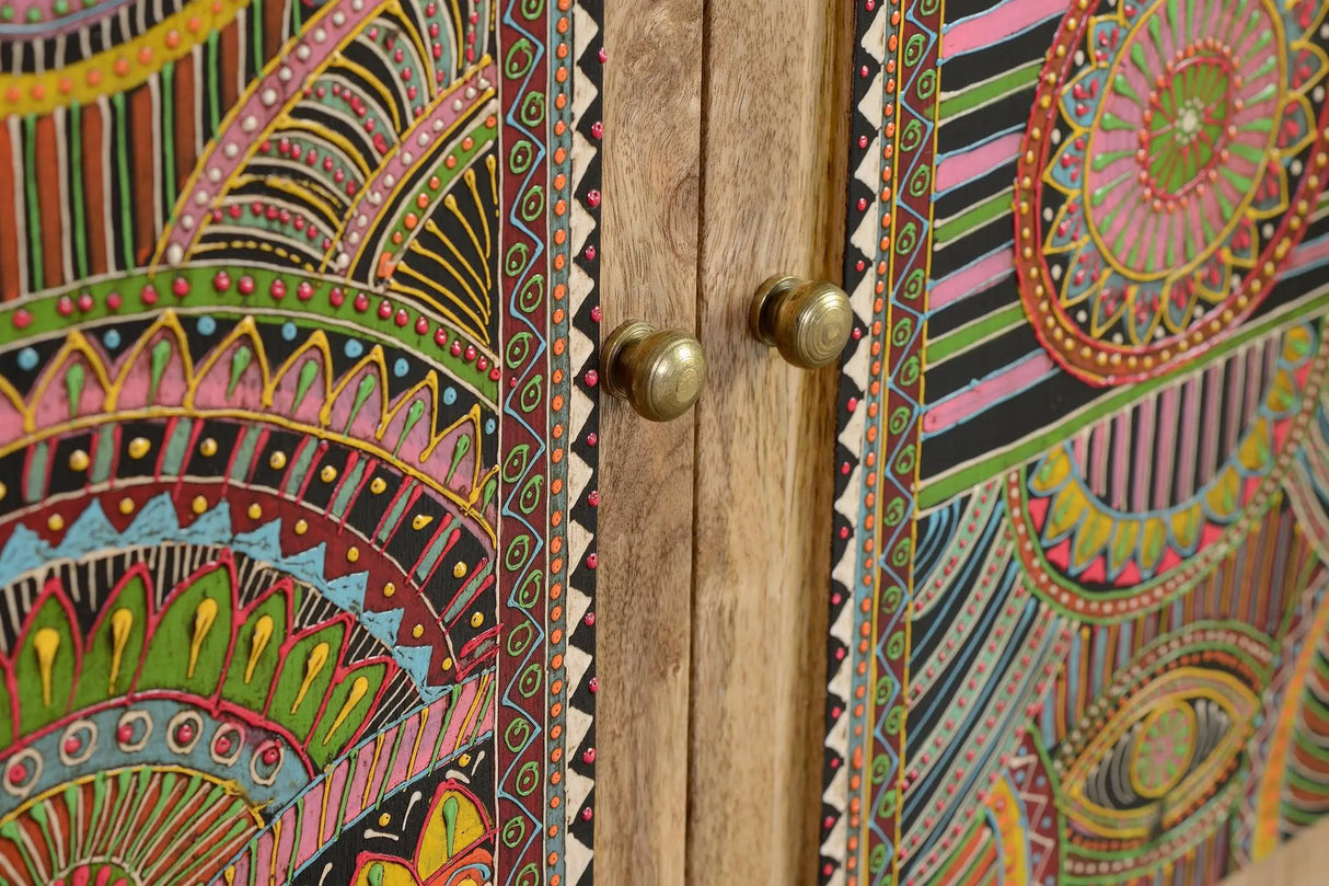 Giner and Colomer - Hand-Painted Mango Wood TV Stand (60 x 30 x 60)