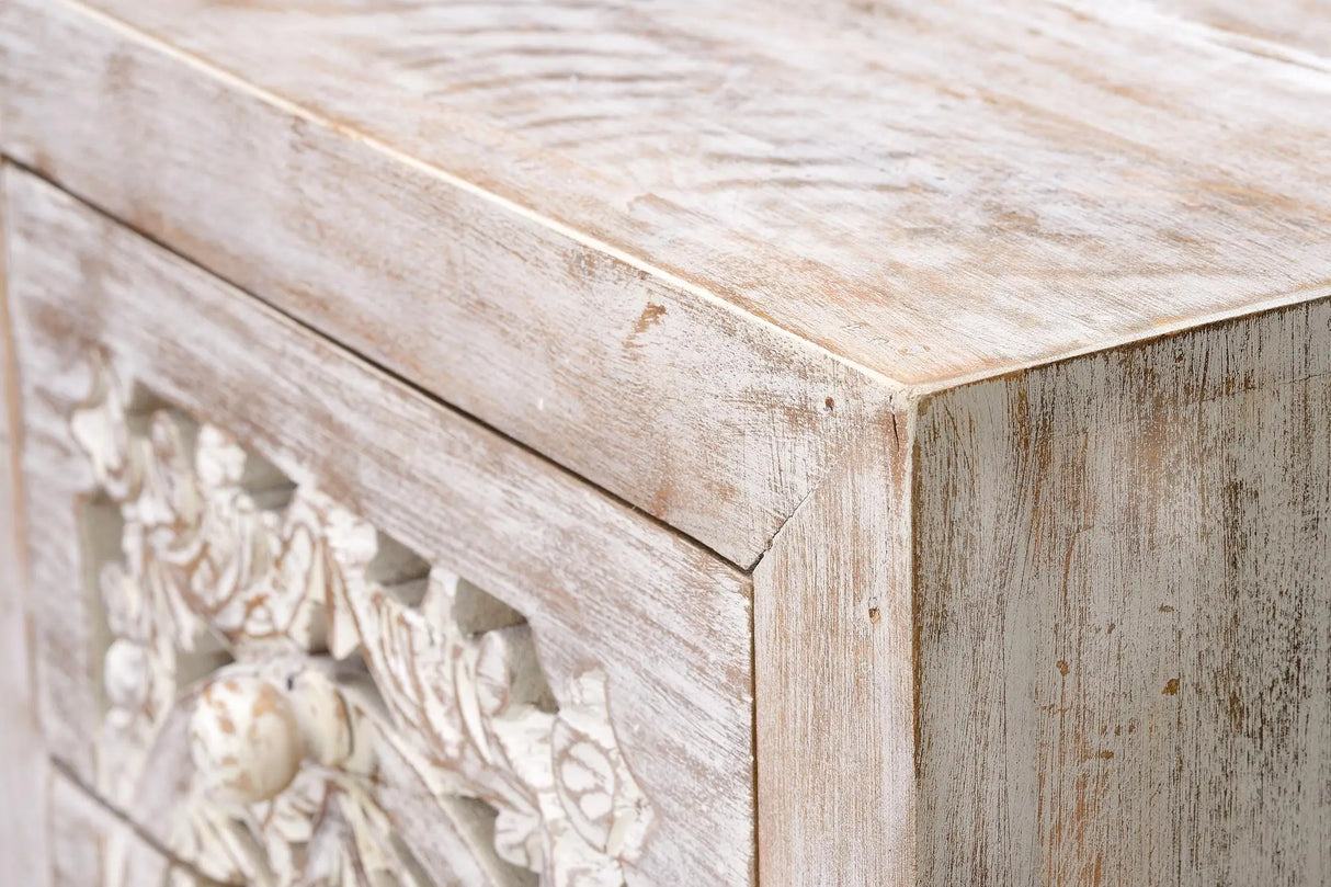 Giner and Colomer - 5-Drawer Mango Wood Chest With Handmade Fronts & Iron Base