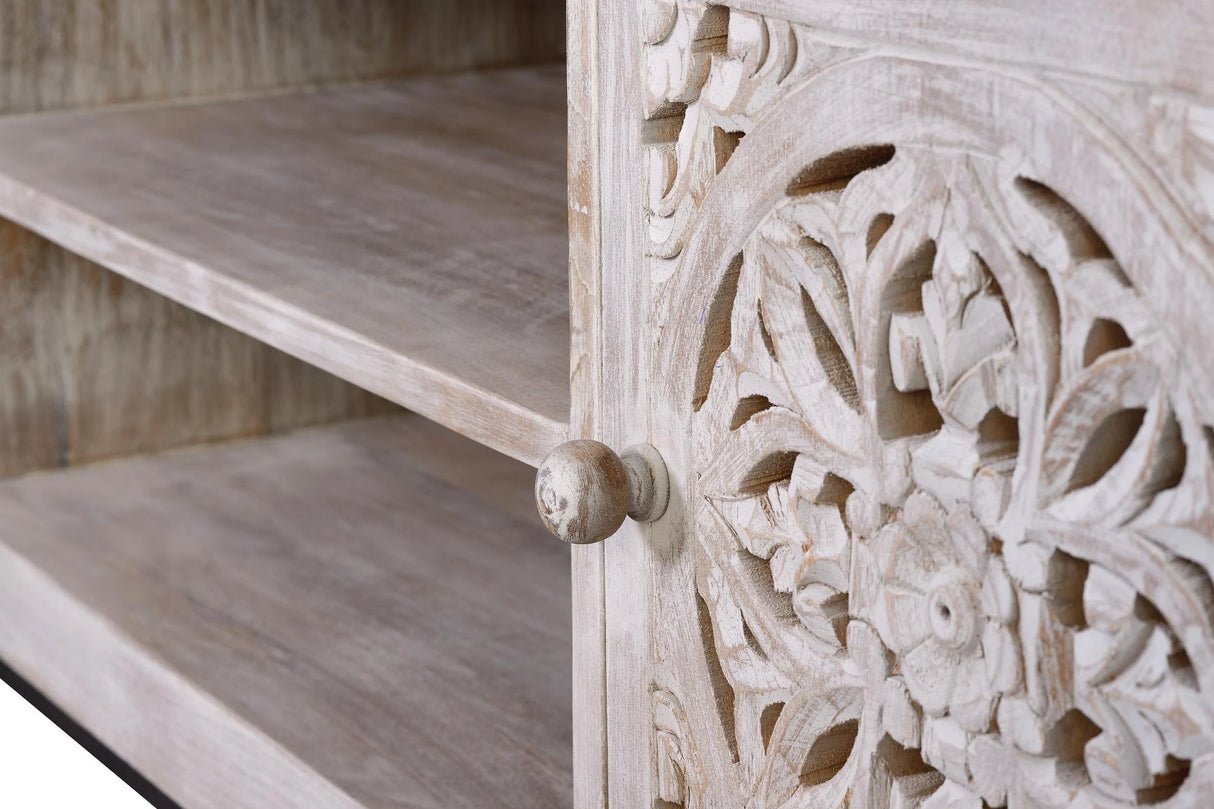 Giner and Colomer - 2-Door Mango Wood TV Cabinet & Iron Base