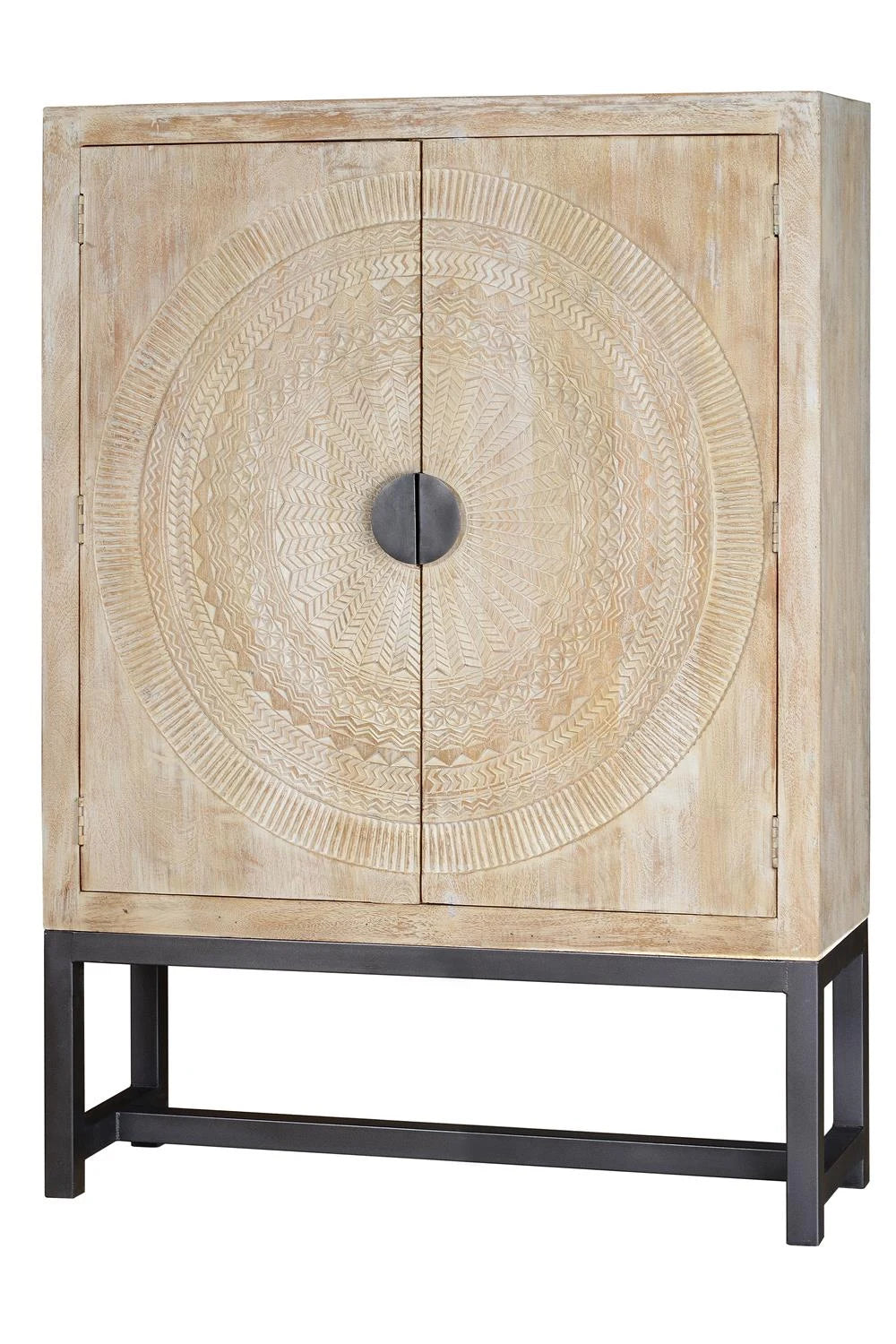 Giner and Colomer - Mango Wood & Metal Base Cabinet (Shelves at 38 cm)