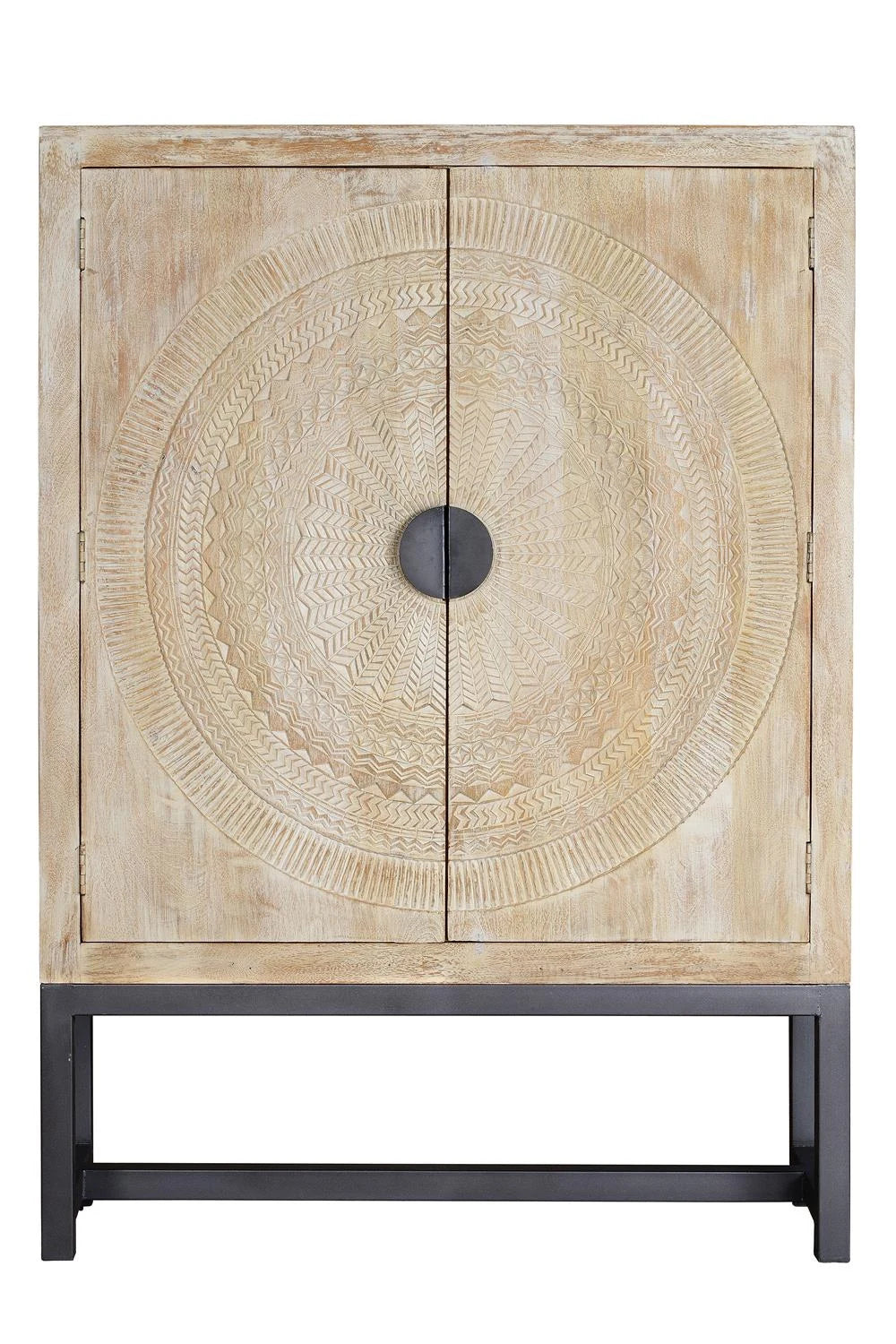 Giner and Colomer - Mango Wood & Metal Base Cabinet (Shelves at 38 cm)