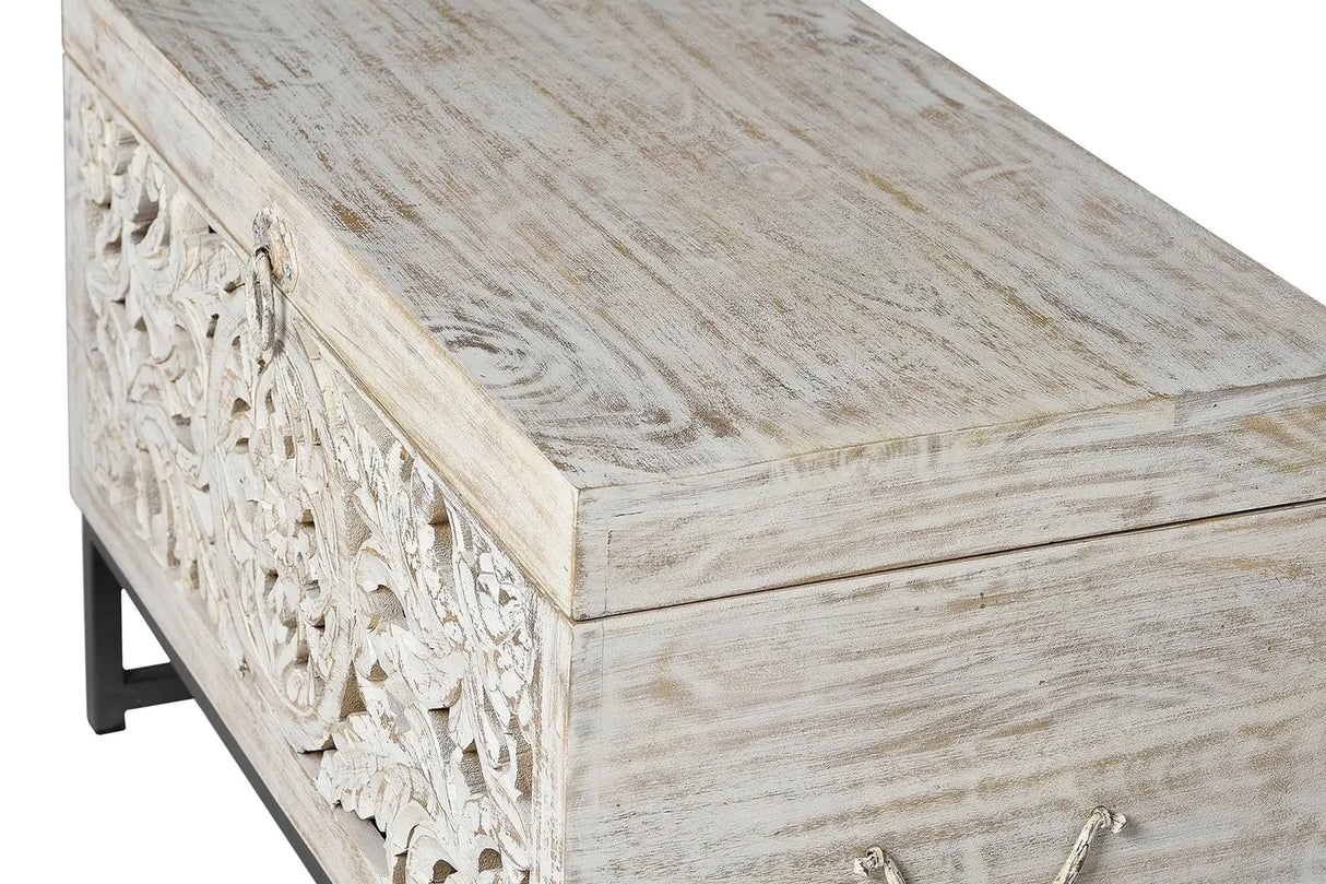 Giner and Colomer - Mango Wood Chest & Metal Base (Top Opening, Large Capacity)