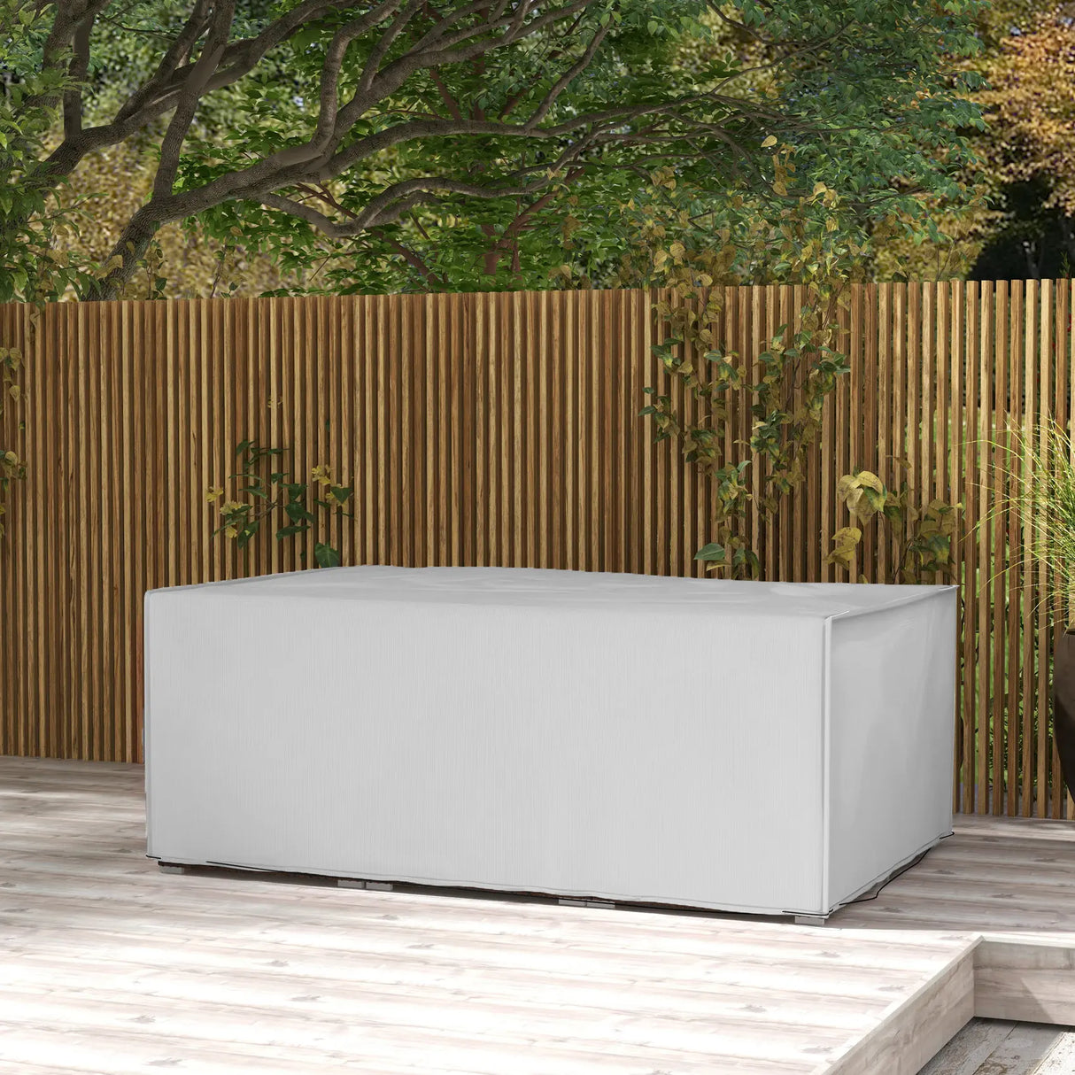 Outsunny Outdoor Garden Furniture Cover Waterproof, Anti-UV 600D Heavy Duty Oxford Fabric Patio Furniture Cover for Rectangular Sofa Table Set, Grey, 210 x 140 x 80 cm