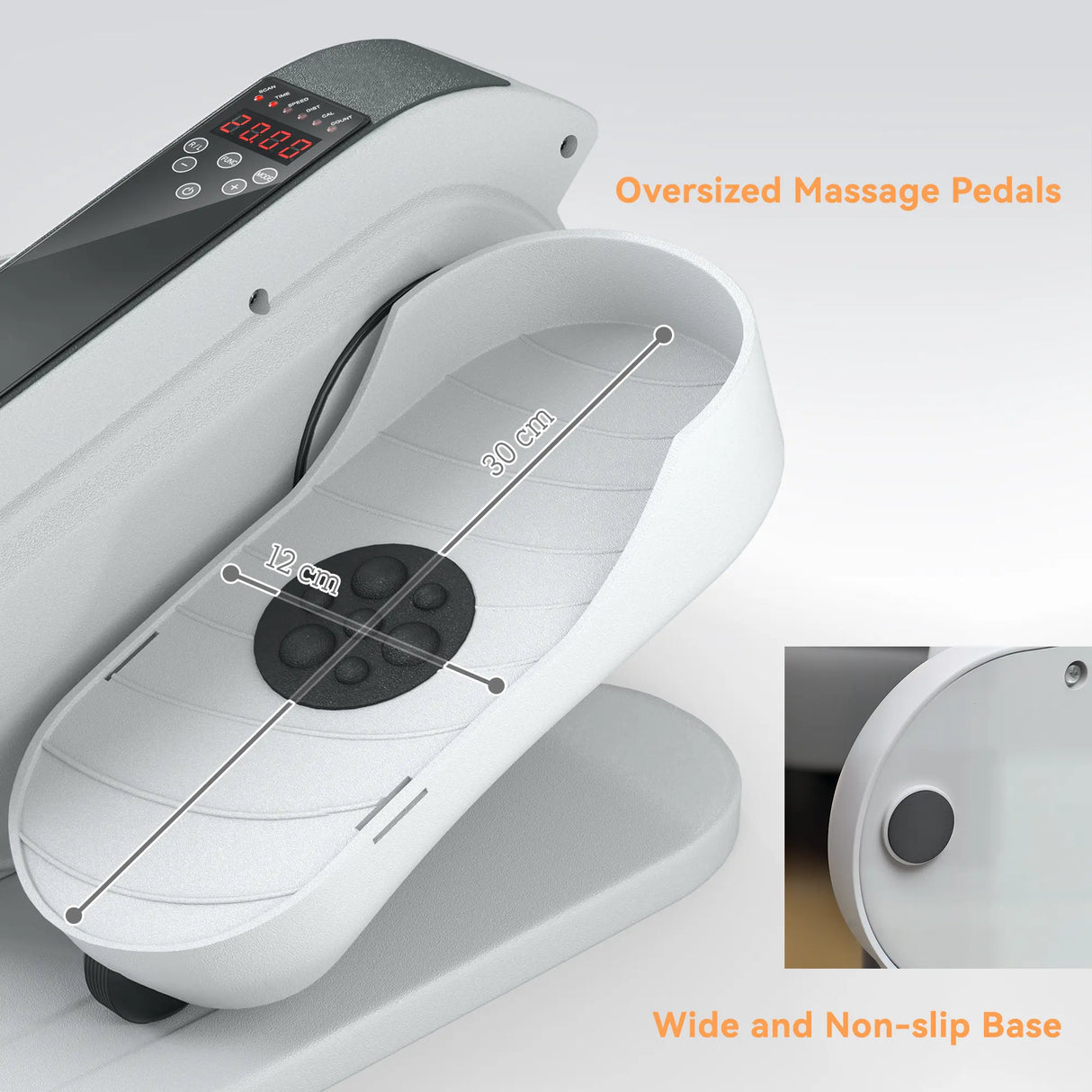 SPORTNOW Under Desk Elliptical Machine, Seated Pedal Exerciser, Mini Electric Elliptical Machine for Seniors with LCD Monitor, Remote Control and 10 Adjustable Speed, Quiet & Portable, White