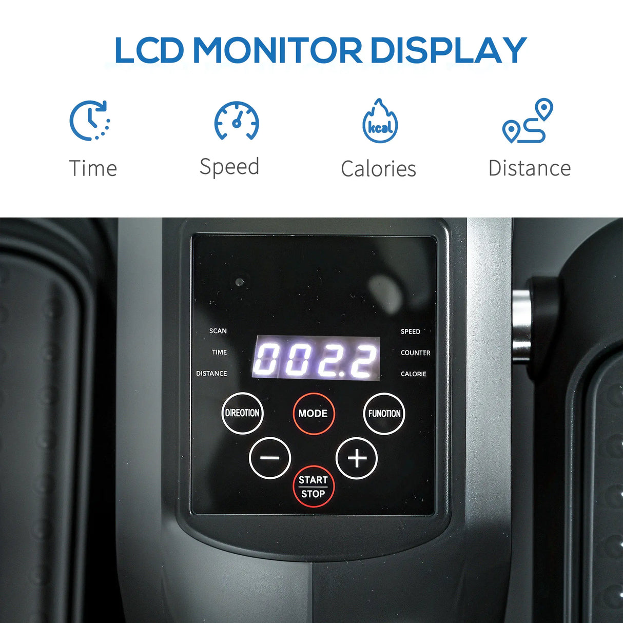 SPORTNOW Under Desk Electric Elliptical Machine for Home, Sit Down Pedal Exerciser for Seniors with 12 Programs, LCD Monitor, Compact with Remote Control & Non-Slip Pad