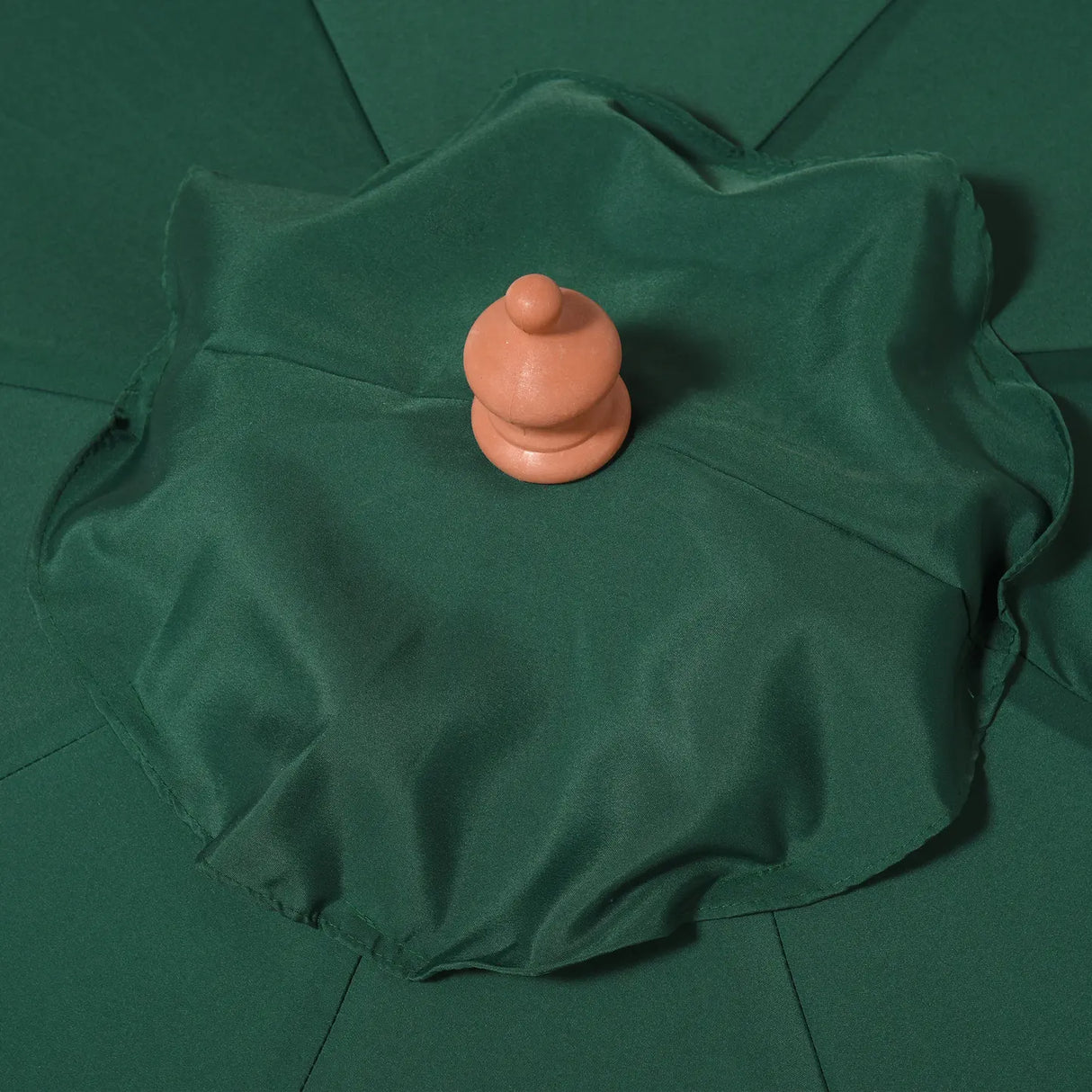 Outsunny 2.5m Garden Parasol Umbrella, Outdoor Market Table Umbrella with Wooden Pole & 8 Fibre Glass Ribs, Round Sun Shade Canopy, Green