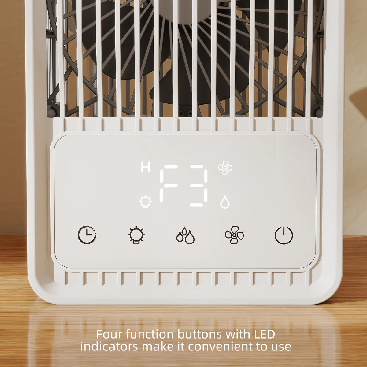 HOMCOM Portable Air Conditioner, 4-in-1 Mini Air Cooler with 3 Wind Speed, 2 Mist Mode, 7 Colour RGB Light, White