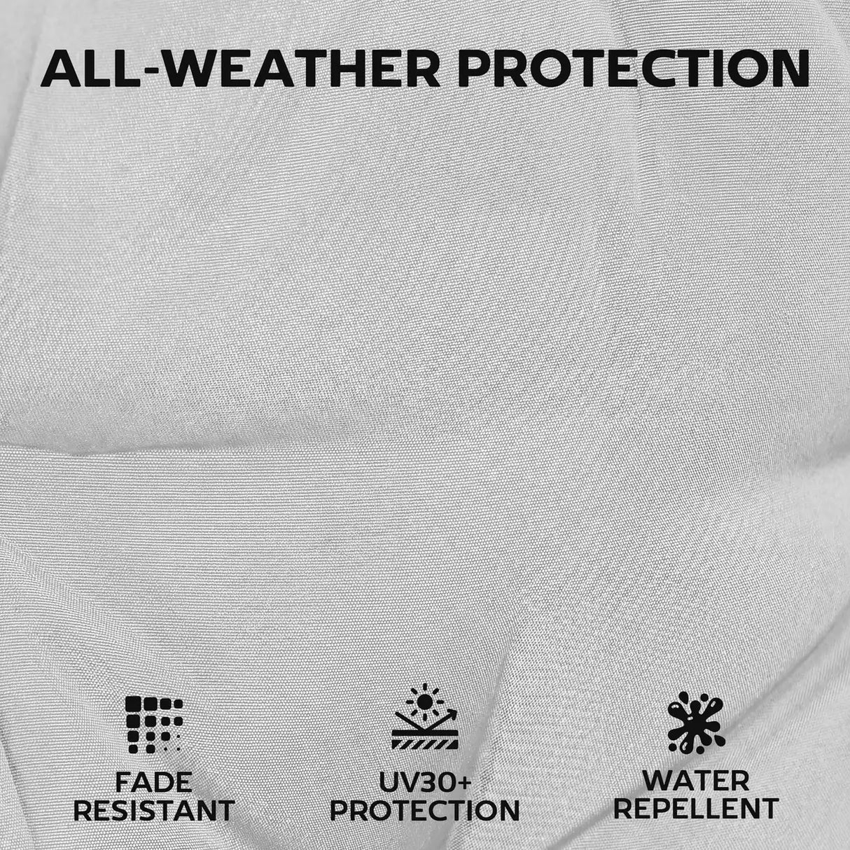 Outsunny Patio Chair Cushions Set of 4, Waterproof Non-Slip Lounge Chair Cushions, 112x53cm, Light Grey