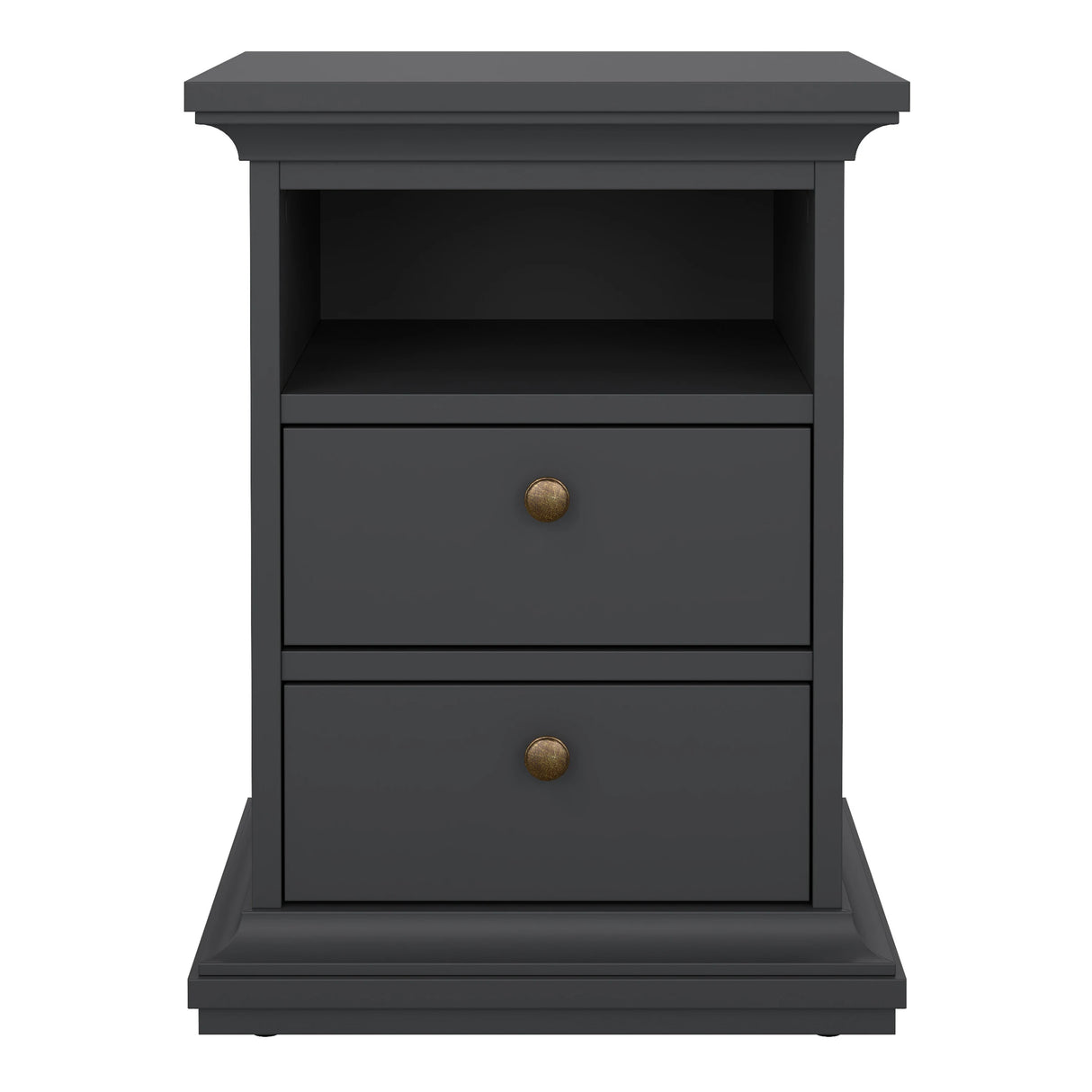 Paris Bedside 2 Drawers in Matt Grey