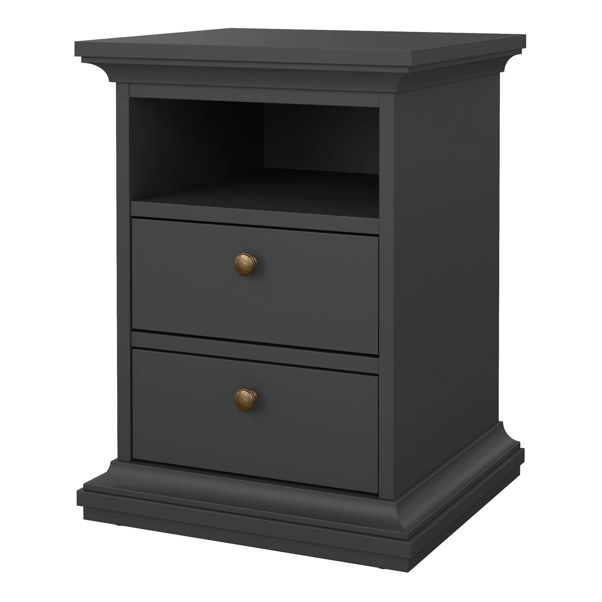 Paris Bedside 2 Drawers in Matt Grey