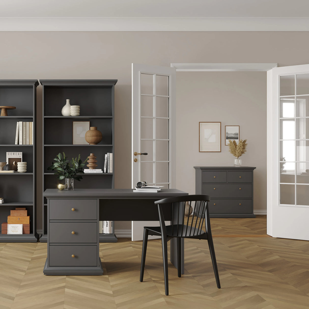 Paris Chest of 4 Drawers in Matt Grey