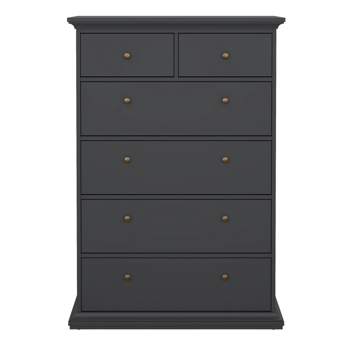 Paris Chest of 6 Drawers in Matt Grey