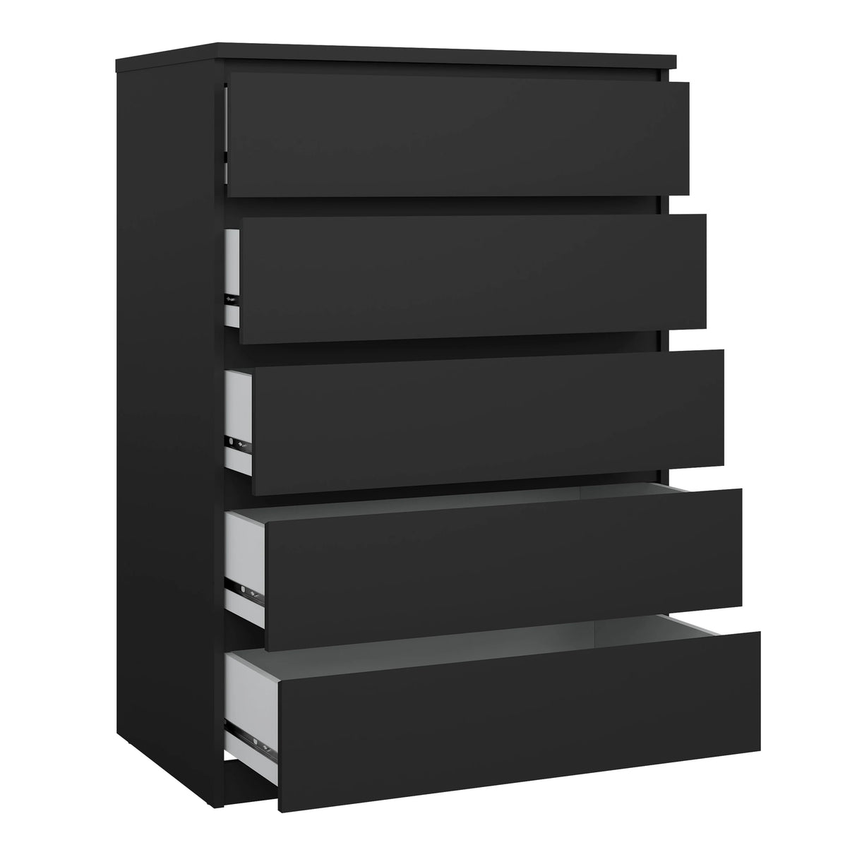 Naia Chest of 5 Drawers in Black Matt