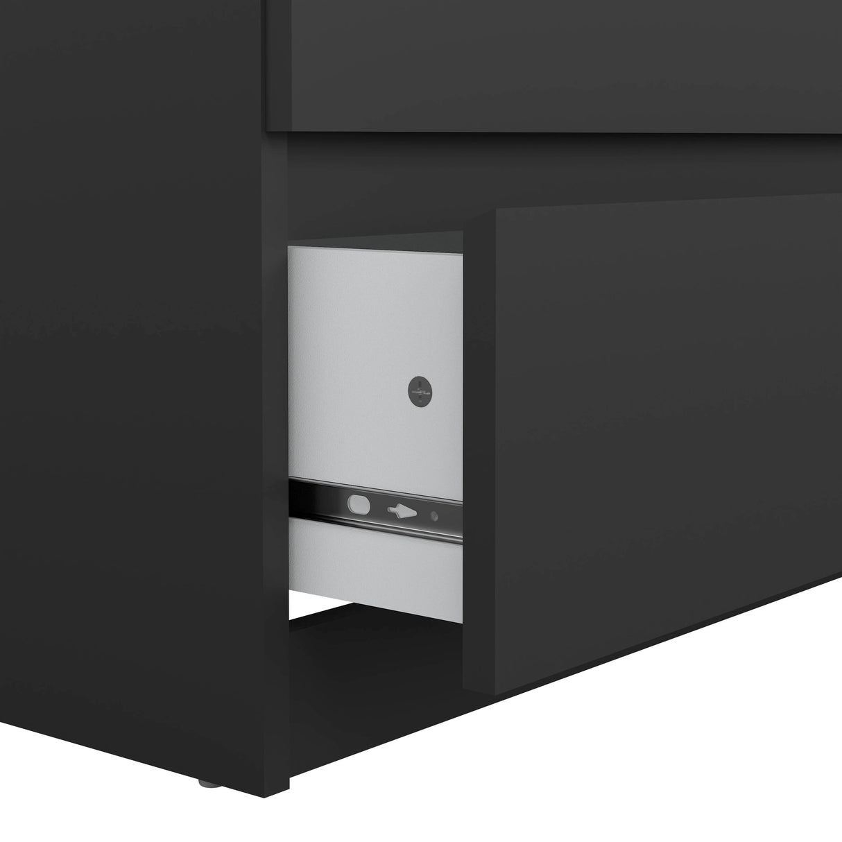 Naia Wide Chest of 6 Drawers (3+3) in Black Matt