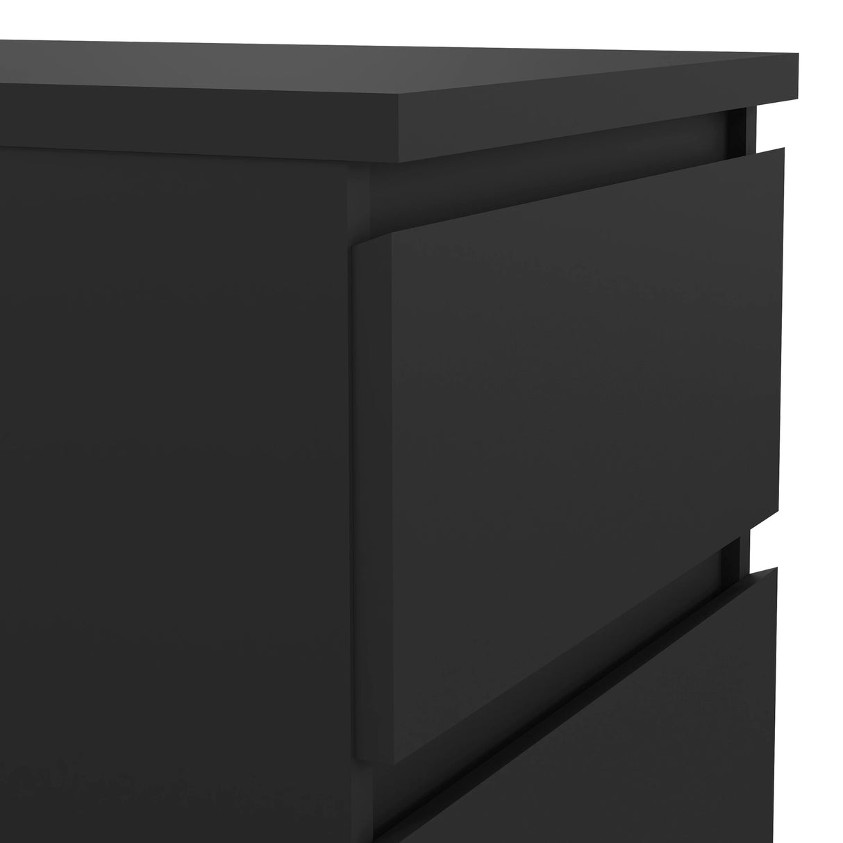 Naia Narrow Chest of 5 Drawers in Black Matt