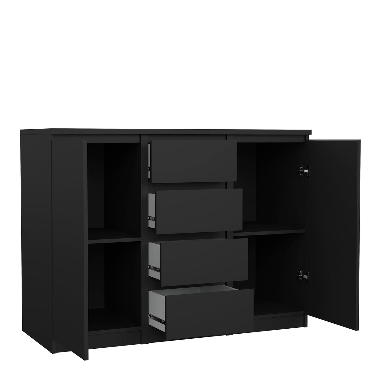 Naia Sideboard - 4 Drawers 2 Doors in Black Matt